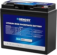 Vista 1 de Renogy Batería de litio de 12 V, 20 Ah para motor de arrastre Lifepo4, BMS de 20 A incorporada, clasificación IP65 a prueba de agua, batería
