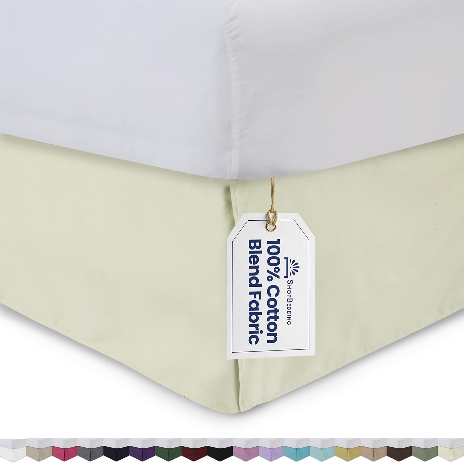 Tailored Bed Skirt for Queen Size Bed, 14Inch Drop Premium Cotton