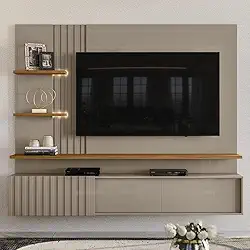 Painel para Tv até 65 Polegadas Led Ripado 2 Portas Atena Madetec Fendi/naturale