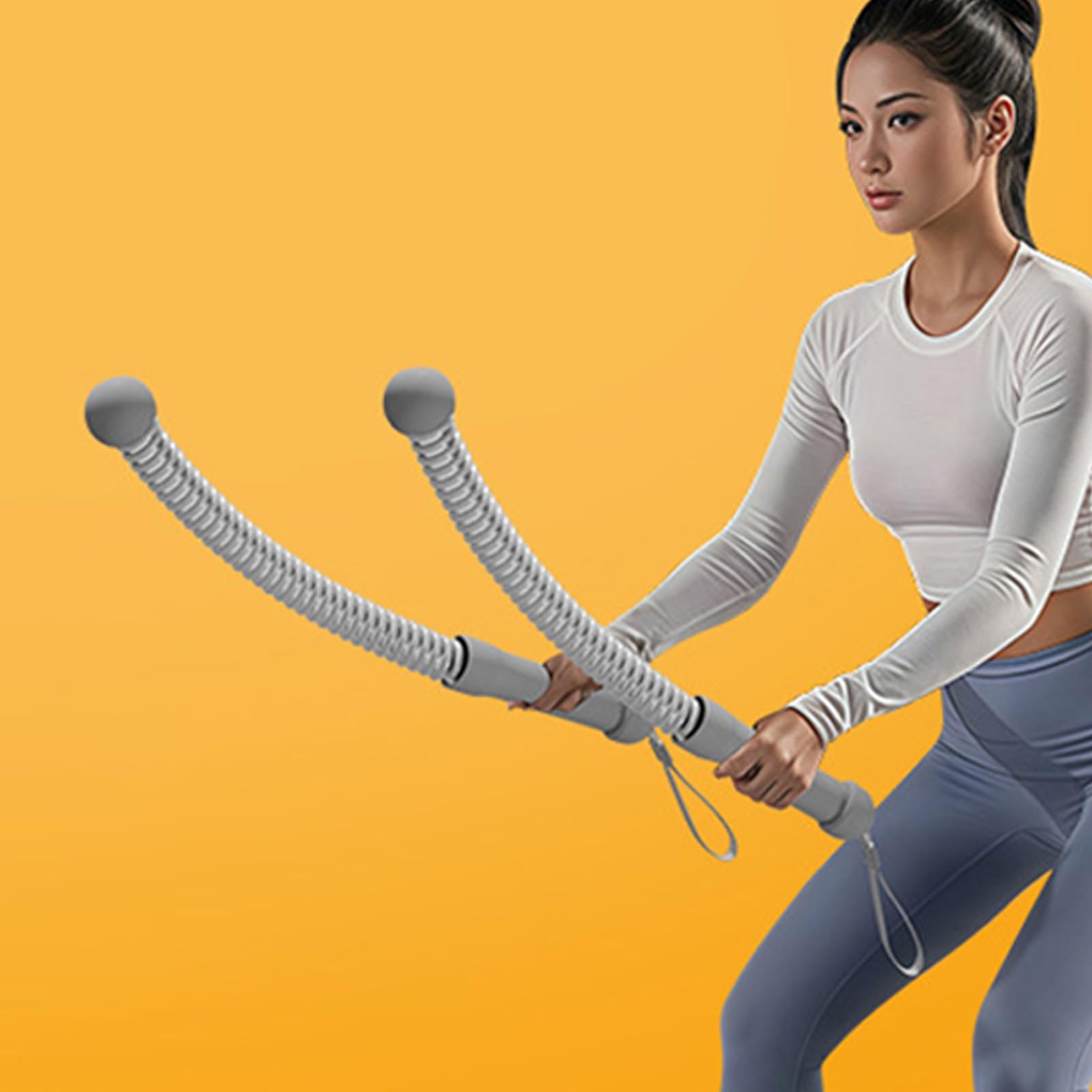 Lekkie pręty do treningu siłowego, sprzęt do budowy mięśni, do bicepsów i tricepsów, ergonomiczne ekspandery sprężynowe do domowego fitnessu i treningu sportowego, 2 szt