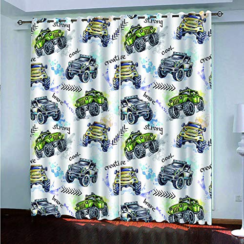 Vorhang Blickdicht 2 Stück Gardine Schattierung - Mountainbike - Gardine Mit Öse Für Geeignet Für Balkon Schlafzimmer Wohnzimmer Moderne Urlaub