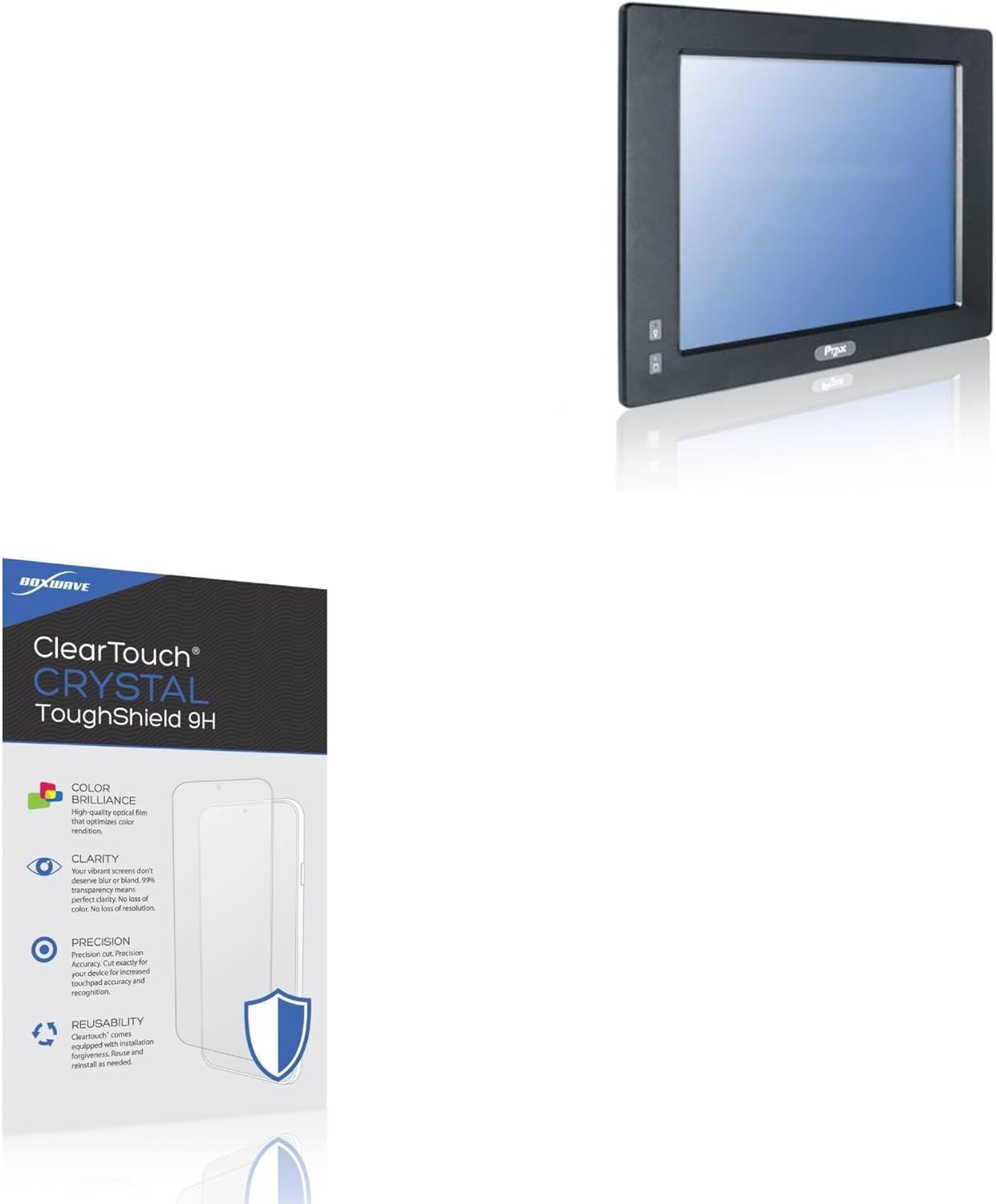 BoxWave Screen Protector Compatible With BSI Computer PMS7615 - ClearTouch Crystal ToughShield 9H (2-Pack), Clear 9H Tough Flexible Film Screen Protector