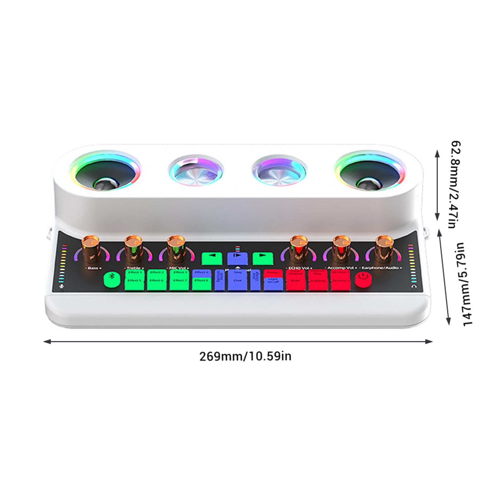 Bundle Microfono Podcast, Attrezzatura da Studio Musicale con Mixer Audio di Schede Audio Dal Vivo, Kit Podcast Home con Riduzione del Rumore DSP Luce Colorata per PC/telefono