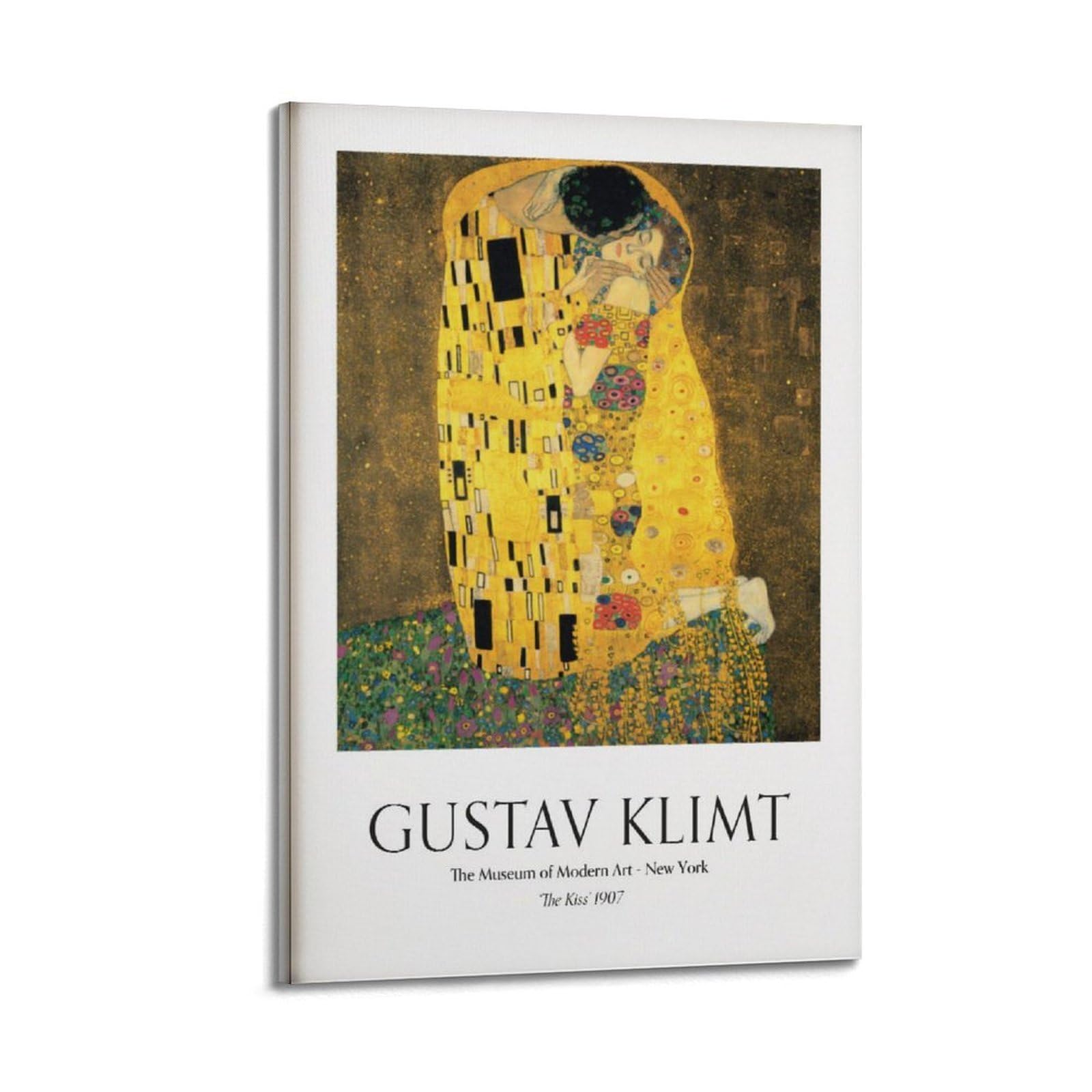 xiaoxiaoshen Gustav Klimt The Kiss Vintage Canvas Poster Wall Art Prints Room Aesthetic Murals Bedroom And Living Decorations 24x36inch(60x90cm)