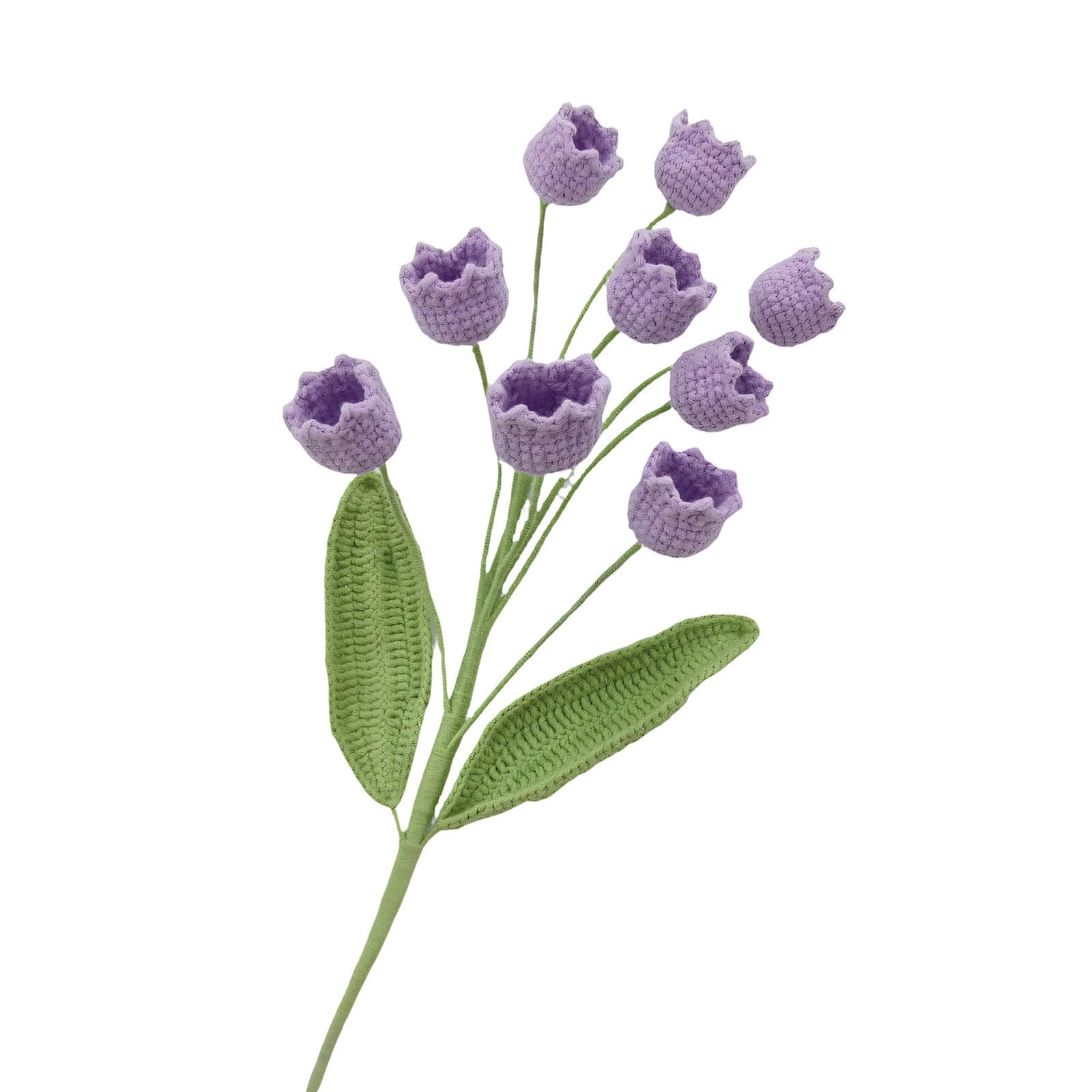 ZEPFJHE 9Pieces Artificial Crochet Lilies of the Valley Bouquets Wool Flower for Home Decors Gift Wedding Centerpieces Artificial Hanging Flower