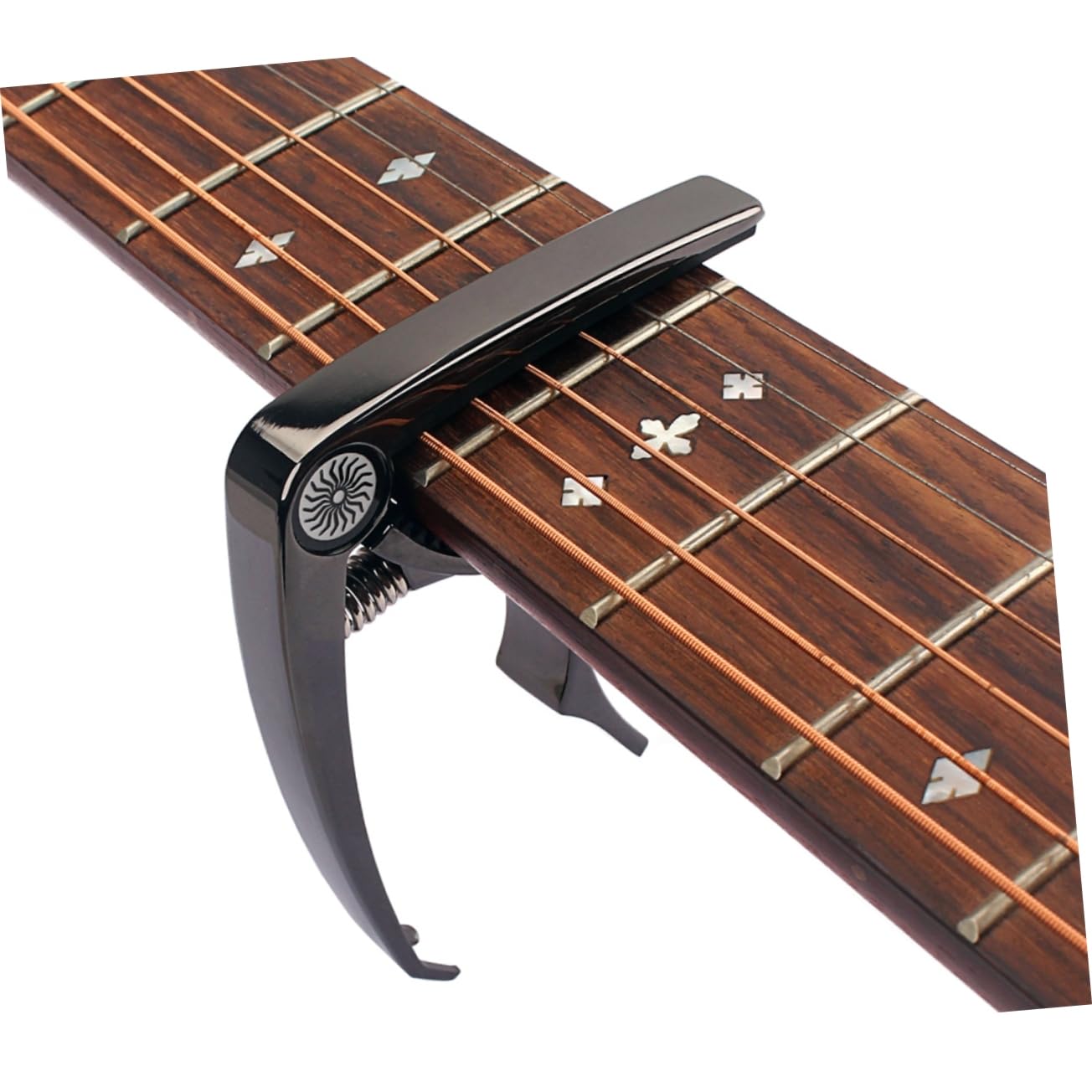 TOYANDONA 3pezzi Capotasto Chitarra Elettrica e Acustica Con Accordatore Clip Strumento Per Chitarra Ukulele Banjo e Mandolino Nero Opaco