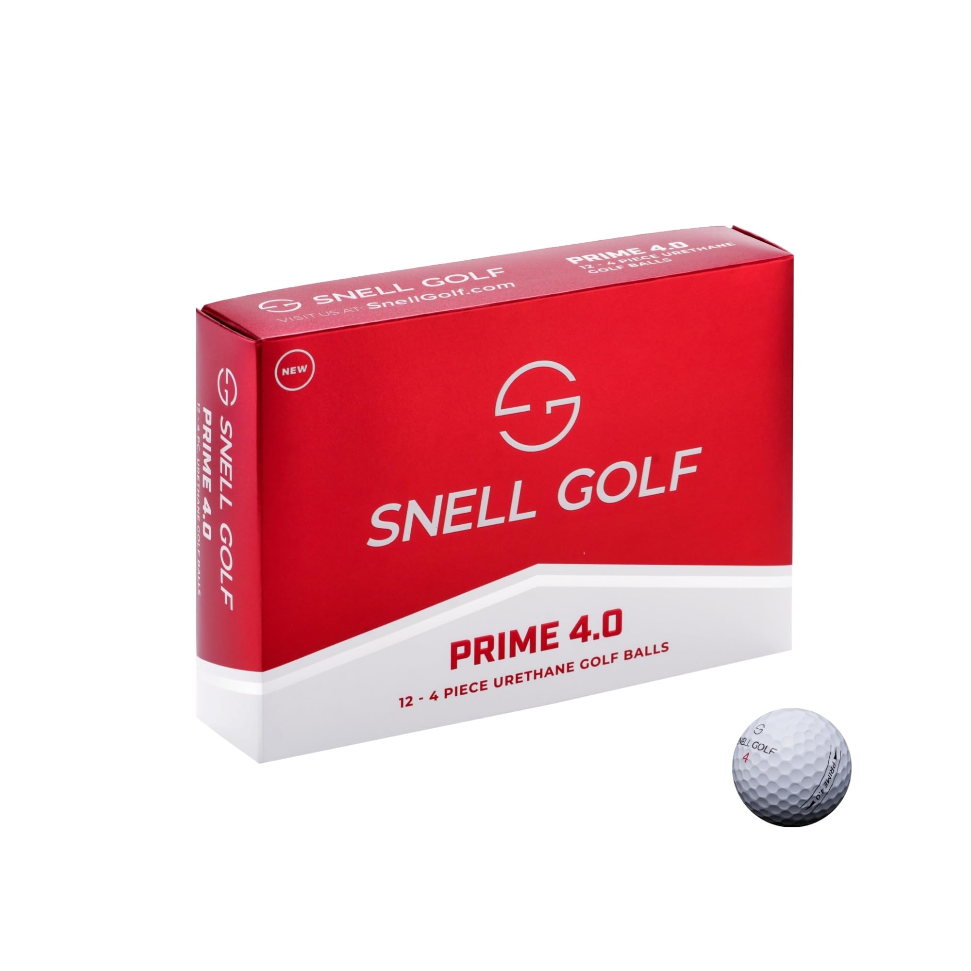 Snell Golf Prime 4.0 Inch Golf Ball 4 Piece Construction - New XV3 Urethane Cover - 85-90 Compression Range