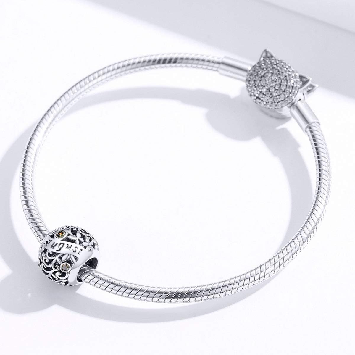 Ocean Radiant Heart Charms Bead Birthstone Crystal Charm Christmas European Charm Fit For Pandora's Charm Bracelet Necklace (August Birthstone Charm) - Image 3