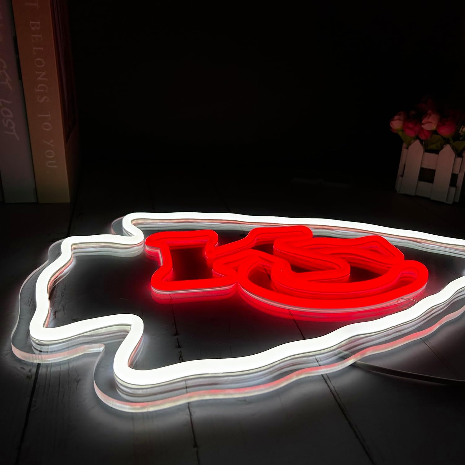 Rugby Football Sports Neon Sign Suitable for Chiefs KC Logo for Wall Decor USB Powered Dimmable Led Light Up Signs for Game Room Men Cave Home Bar Decor Birthday Xmas Gifts for Kids Fans - Image 8