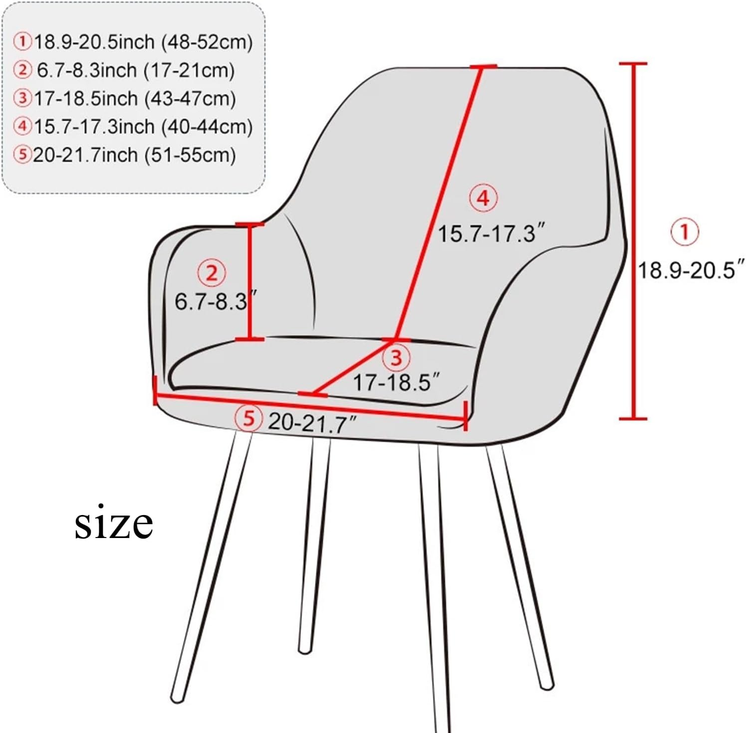 Khaki,2pcs, Dining Chair Cover Stretch Chair Cover Set of 1/2/4 Chair Slipcover with Arm Removable Curved Back Chair Cover Curved Back Chair Slipcovers Office Chair Cover Washable