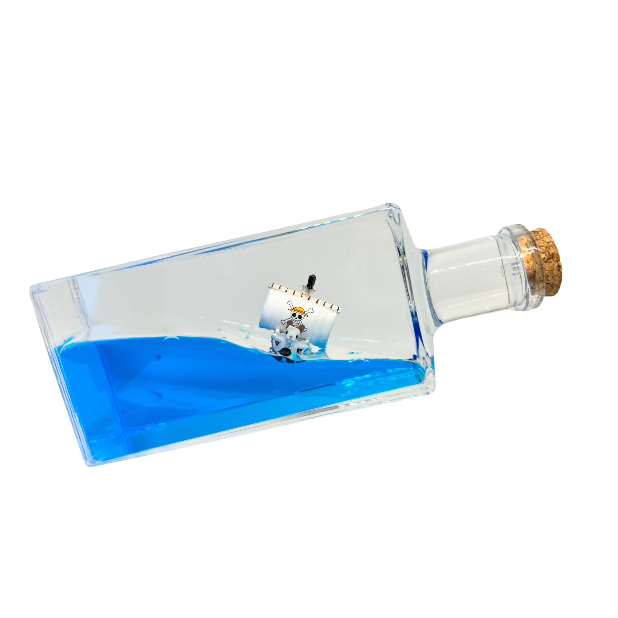AnimeBottles Unsinkable Ship in a Bottle, One Thousand Piece Sunny Anime Pirate Ship Boat in a Box, Cruise Ship Fluid Drift Bottle, Unsinkable Cruise Ship, Model Decoration, Home Decoration Gift
