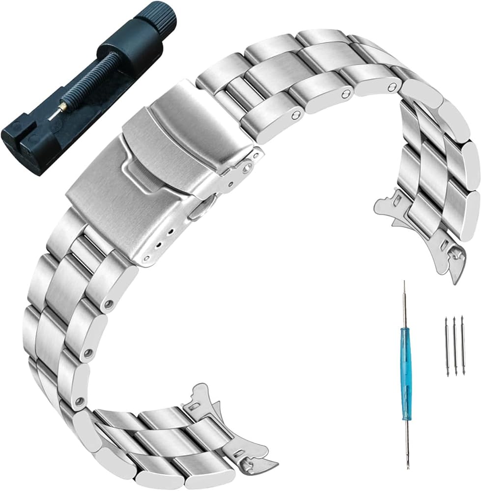 Amazon.com: 20mm Curved Ends Stainless Steel Watch Band For
