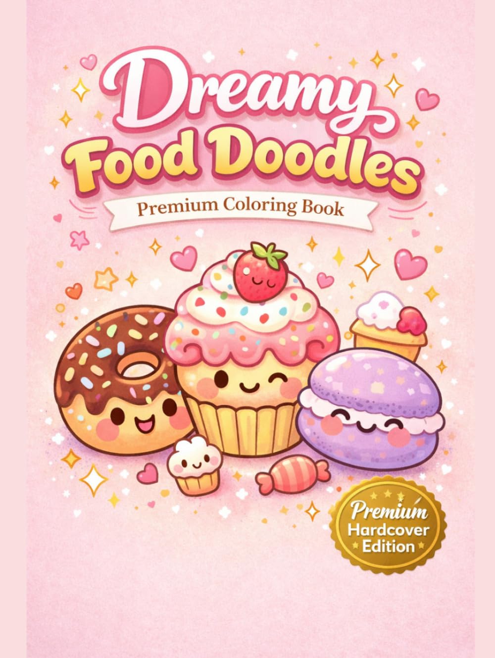 Dreamy Food Doodles: Premium Kawaii Dessert Coloring Book: A Cozy Hardcover Gift Edition with Cute Treats, Interactive Pages & Relaxing Stress Relief for Teens & Adults (CozyWhimsy Series)