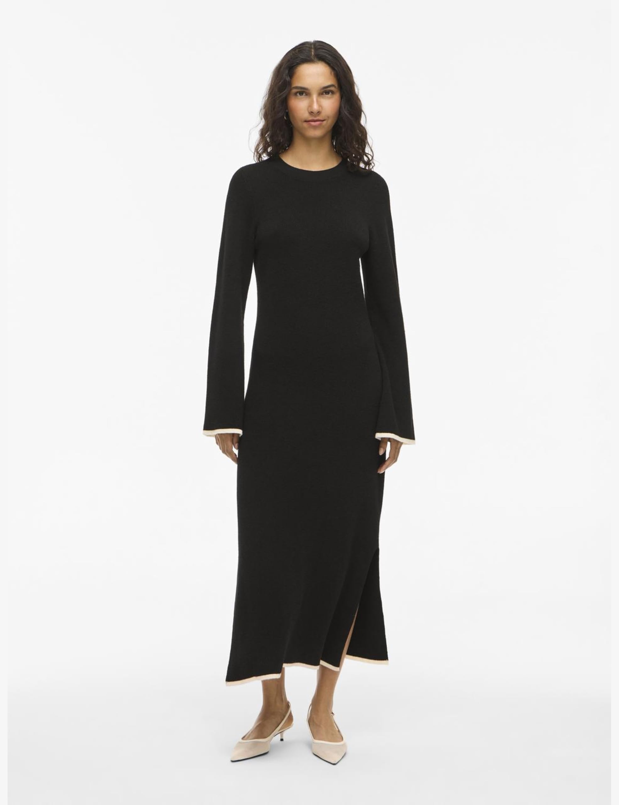 Vila Vikerry O-Neck L/S Knit Maxi Dress- Vikerry O-Neck L/S Knit Maxi Dress-Noos Mujer (Pack de 1)