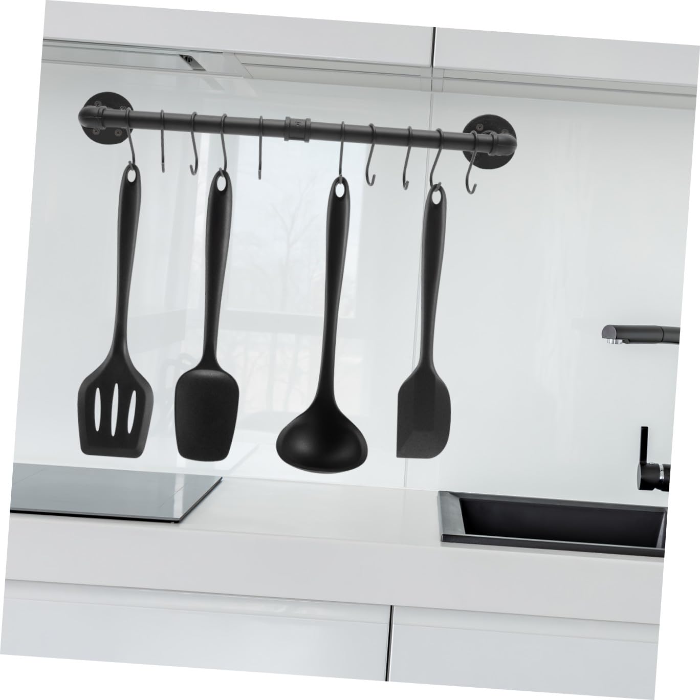 Cabilock Support Mural pour Casseroles et Poêles, 1 Set en Fer Noir