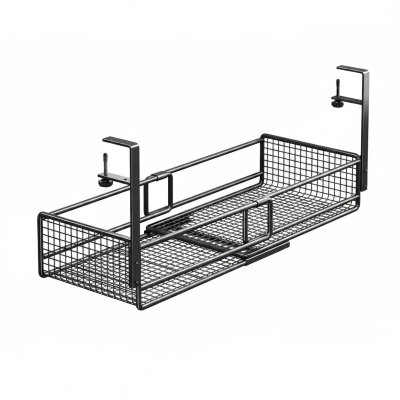 Panier sous bureau blanc pour ranger les câbles de votre espace de télétravail épuré