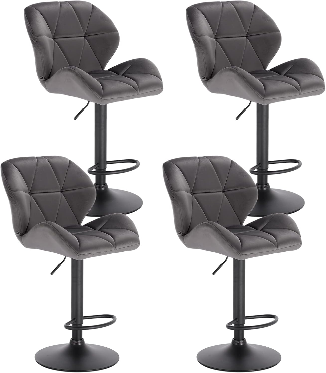 WOLTU Bar Stools Dark Grey Bar Chairs Dining Stools for Kitchen Island