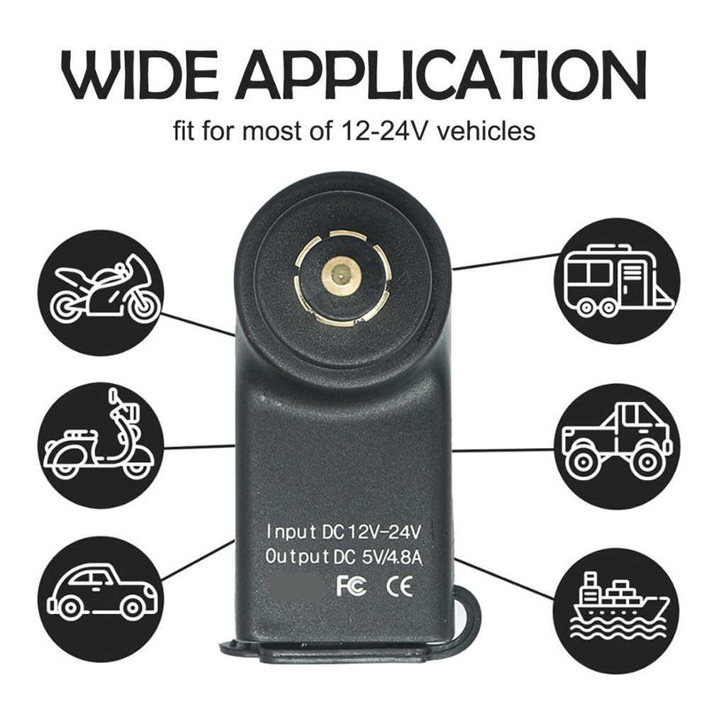 Podwójna ładowarka USB do motocykla, adapter zasilania For BMW R1200GS Adventure, R1250GS Adv, R1200rt, S1000XR, F850GS i F650GS, gniazdo wtykowe(3 Pieces)
