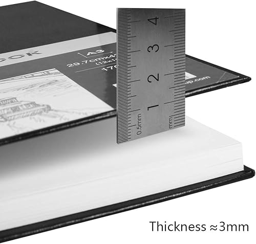 Miniatura 4 de Tavolozza - Cuaderno de bocetos A3 (16.54 x 11.69 pulgadas), de tapa dura, 96 páginas (102 libras/6.00 oz/m²), papel de dibujo duradero sin ácido