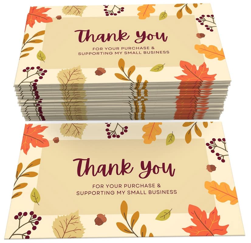 VAAIMAI 120 Pieces Thank You for Supporting My Small Business Cards in Elegant Style Designs (3.5” X 2”)