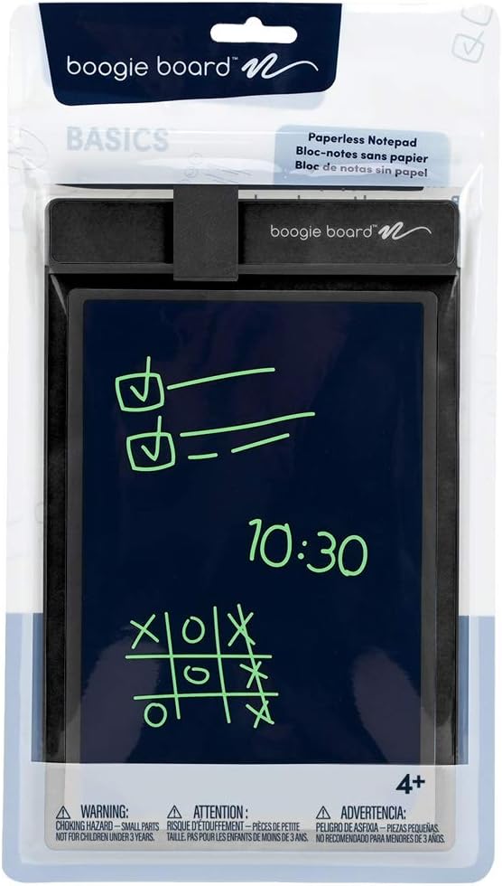 Boogie Board Basics Reusable Writing Pad-Includes 8.5 in LCD Writing Tablet, Instant Erase, Stylus Pen, Black