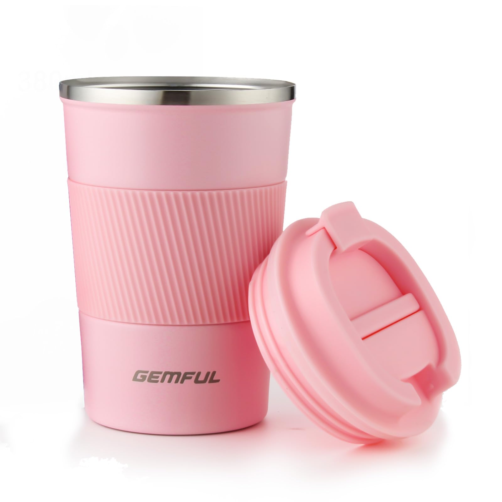 GEMFUL 380ml Insulated Travel Coffee Mug, Stainless Steel Leak-Proof Cup