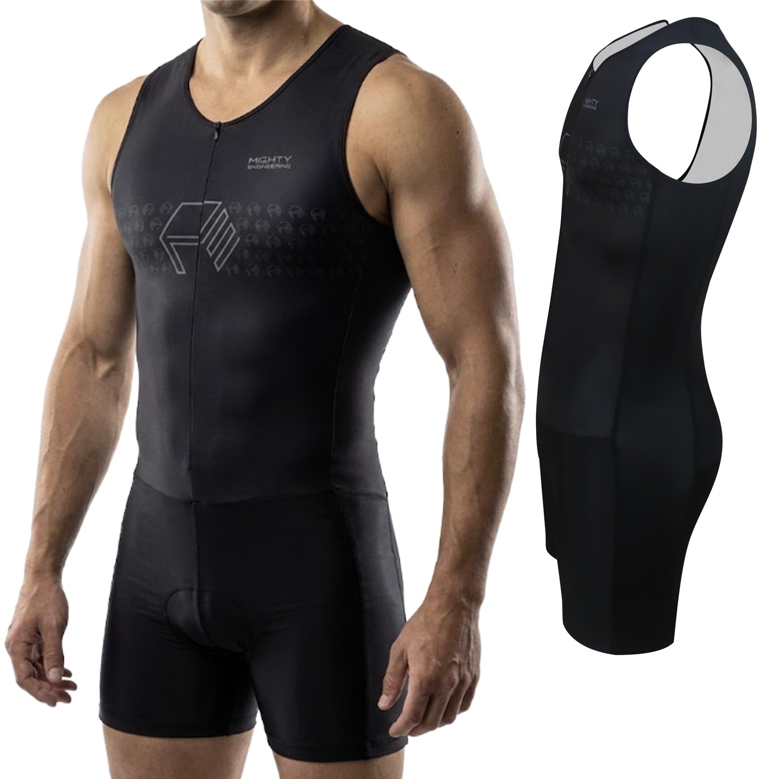 Trisuit B4B, Triathlon Anzug, Triathlonanzug, Schwarz, Ärmellos, ultra schnell und power Optik, für Training, Sprint und olympische Distanzen