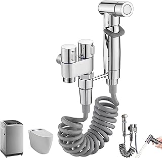 1-in-2-Out Dual Control Valve 1 In 2 Out Double Control Valve, Washing Machine And Toilet Faucet 1 In 2 Out Double Control Valve, Bathroom Faucet With Pull Out Sprayer - Easy To Use - Hot And Cold Toi