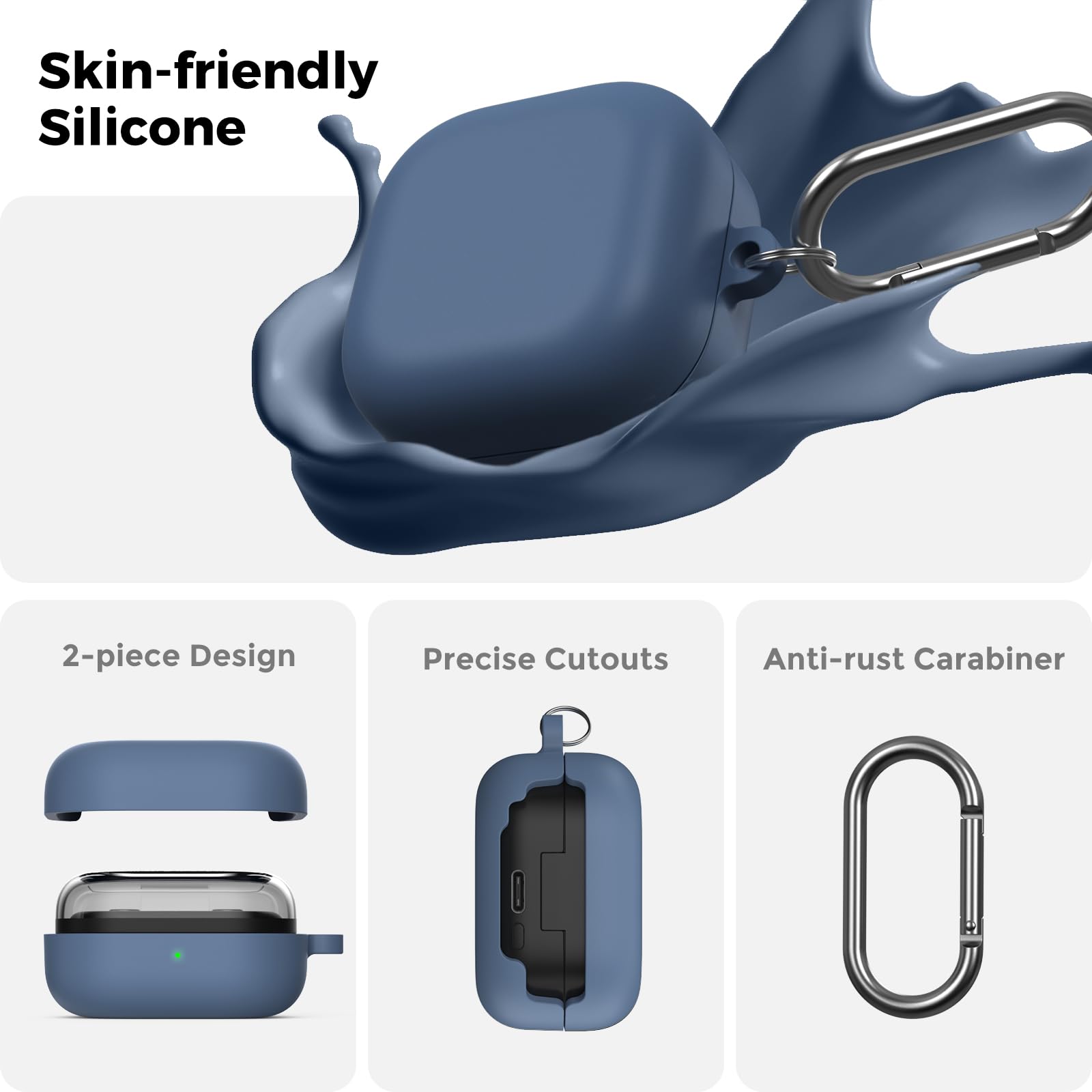 AhaStyle Coque Samsung Galaxy Buds4 Pro (2026) Silicone Étui Protection Anti-Rayures Charge sans Fil
