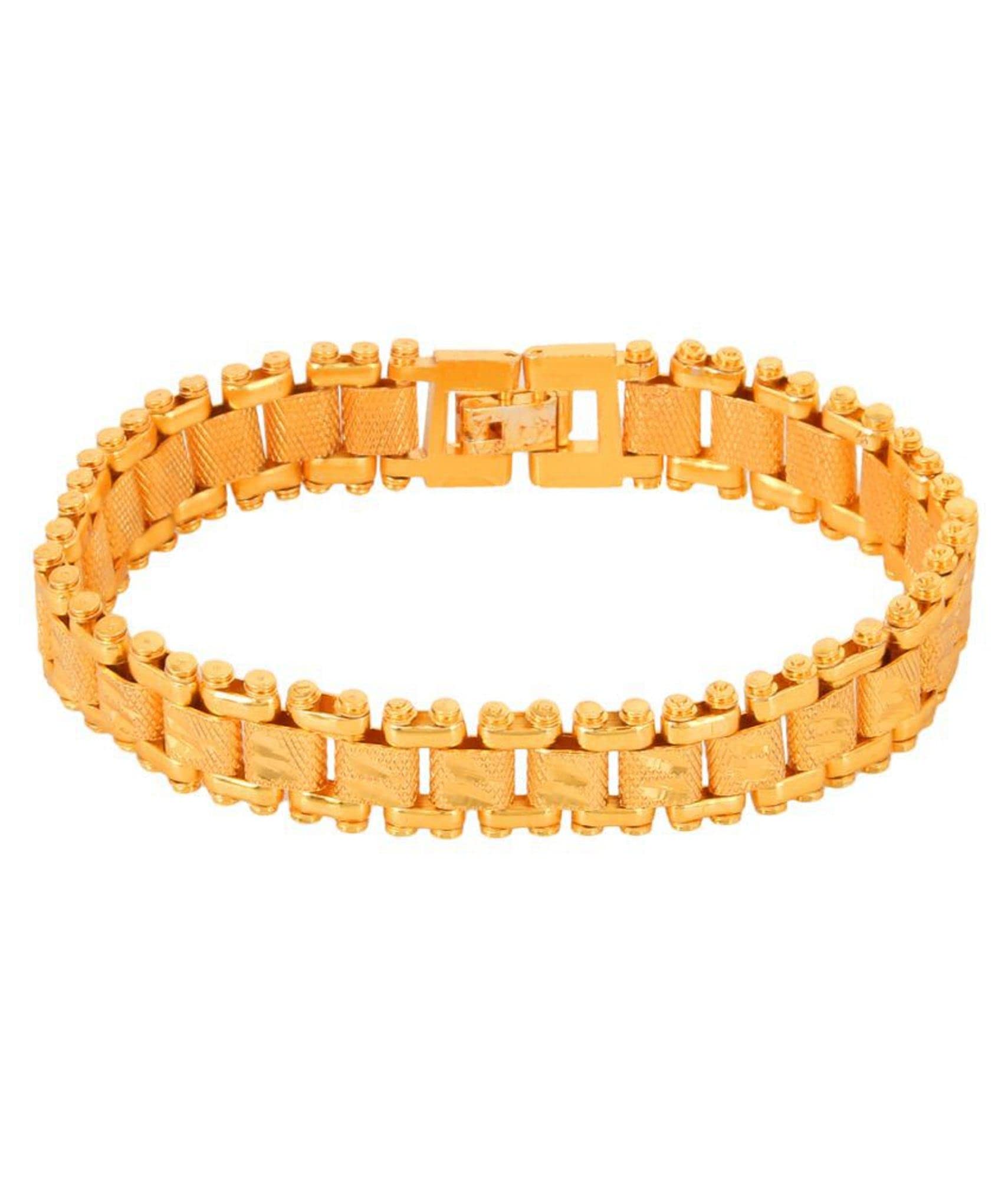 Jewar Mandi Gold Plated 8.5 Inch Bracelet for Mens 8428 (B08KHBFQZ3) Amazon Price History, Amazon Price Tracker