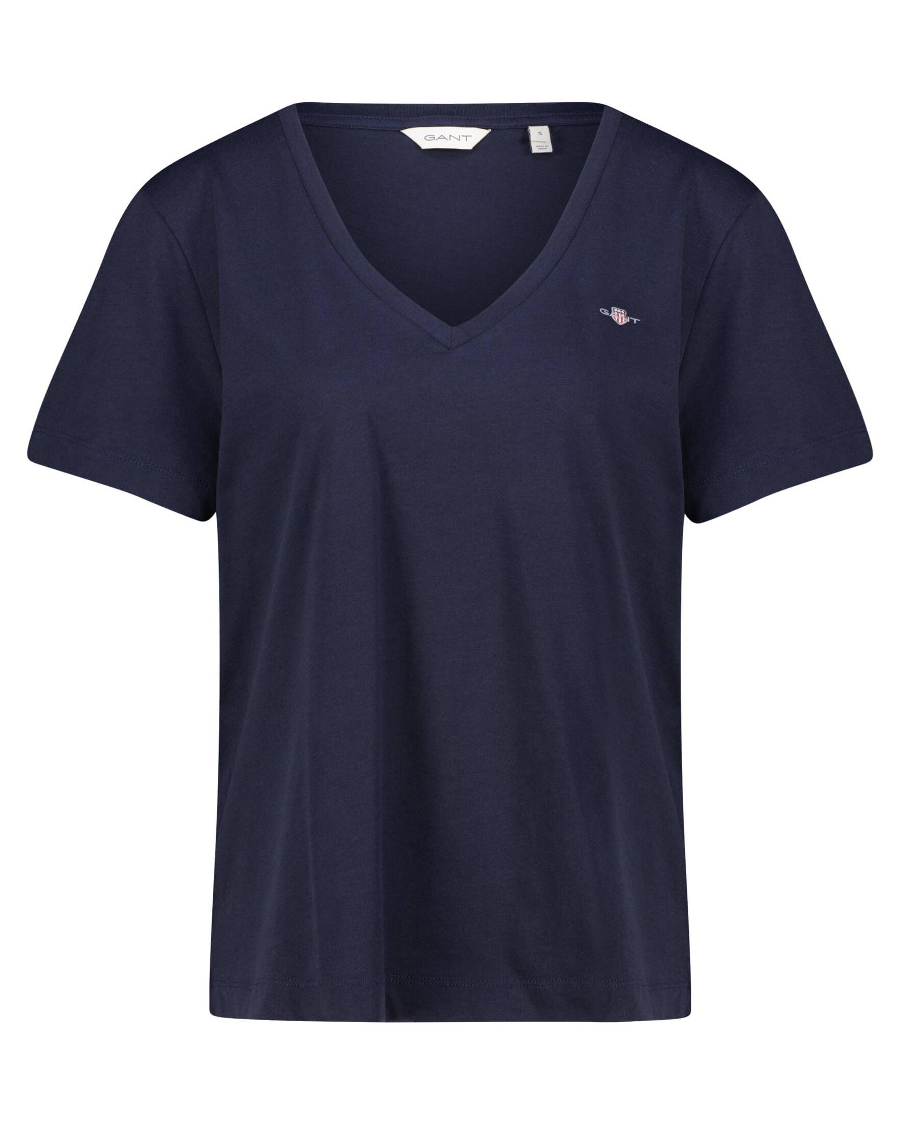 Gant Damen Reg Shield Ss V-Neck T-Shirt T-Shirt