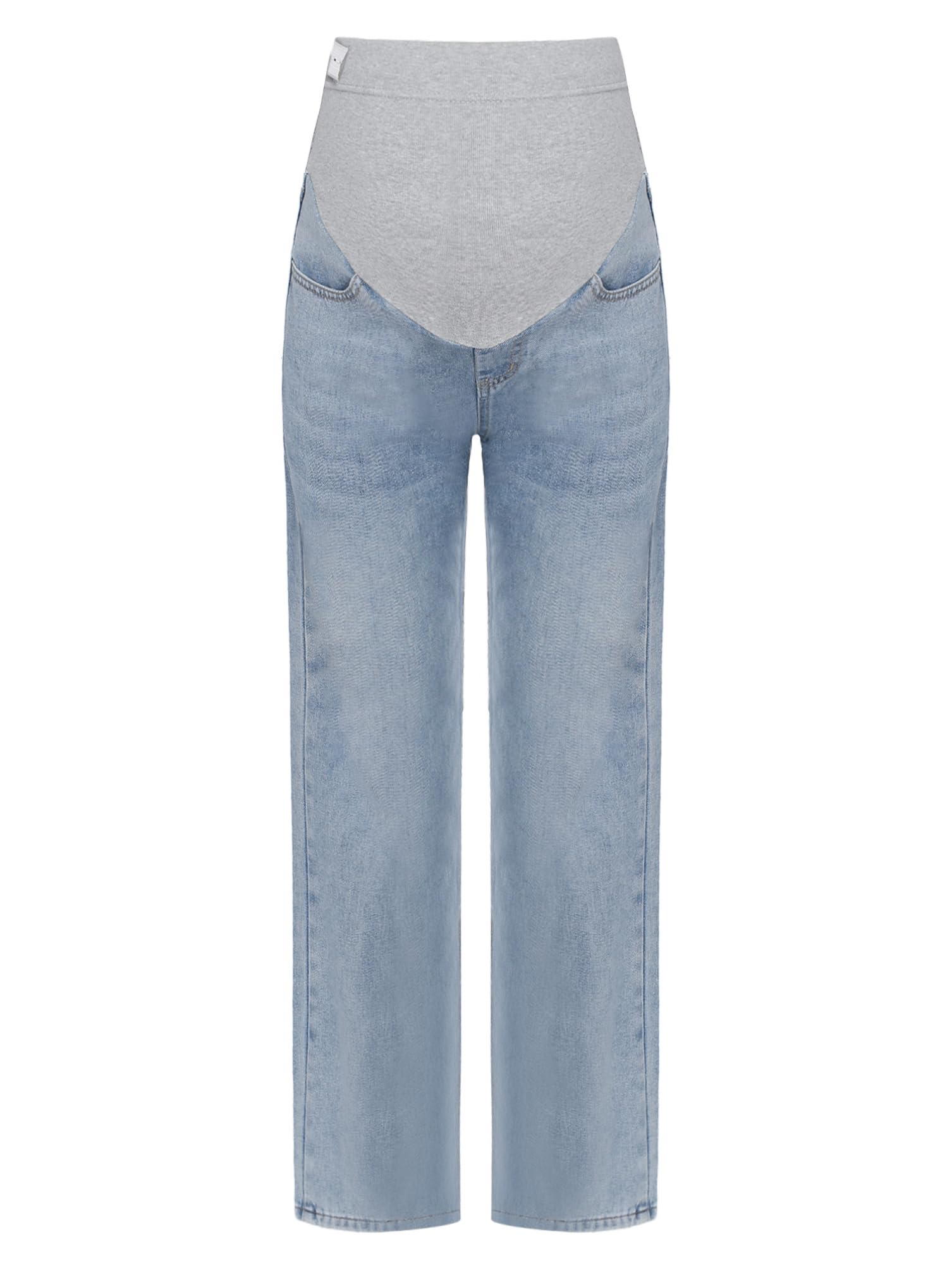 dPois Jeans De Moda para Embarazadas Pantalones De Cintura Ajustables Elásticos Pantalones Vaqueros Elásticos con Bolsillos