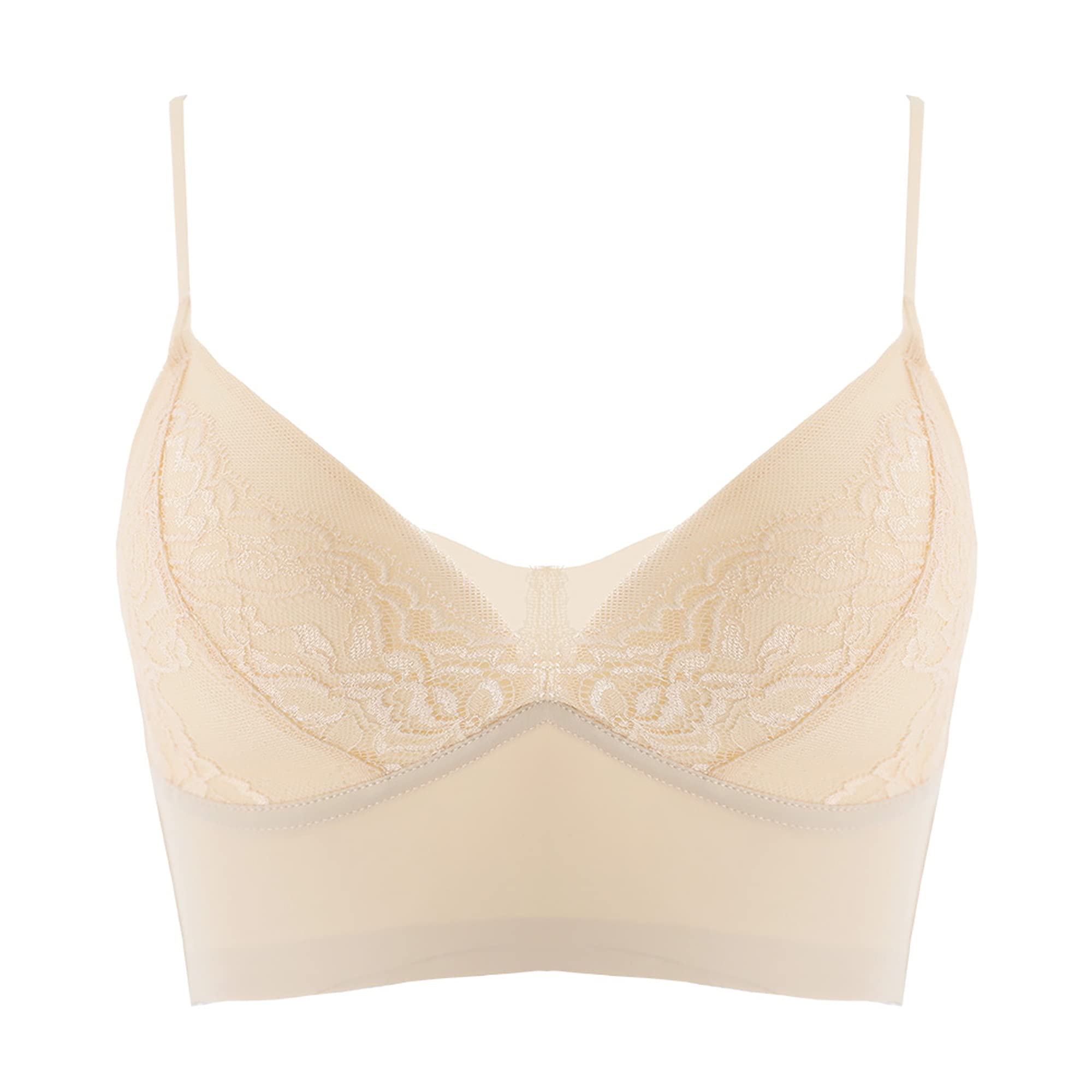 Bralette en dentelle pour femme WENJUN soutien-gorge push-up sans armature col V taille XL