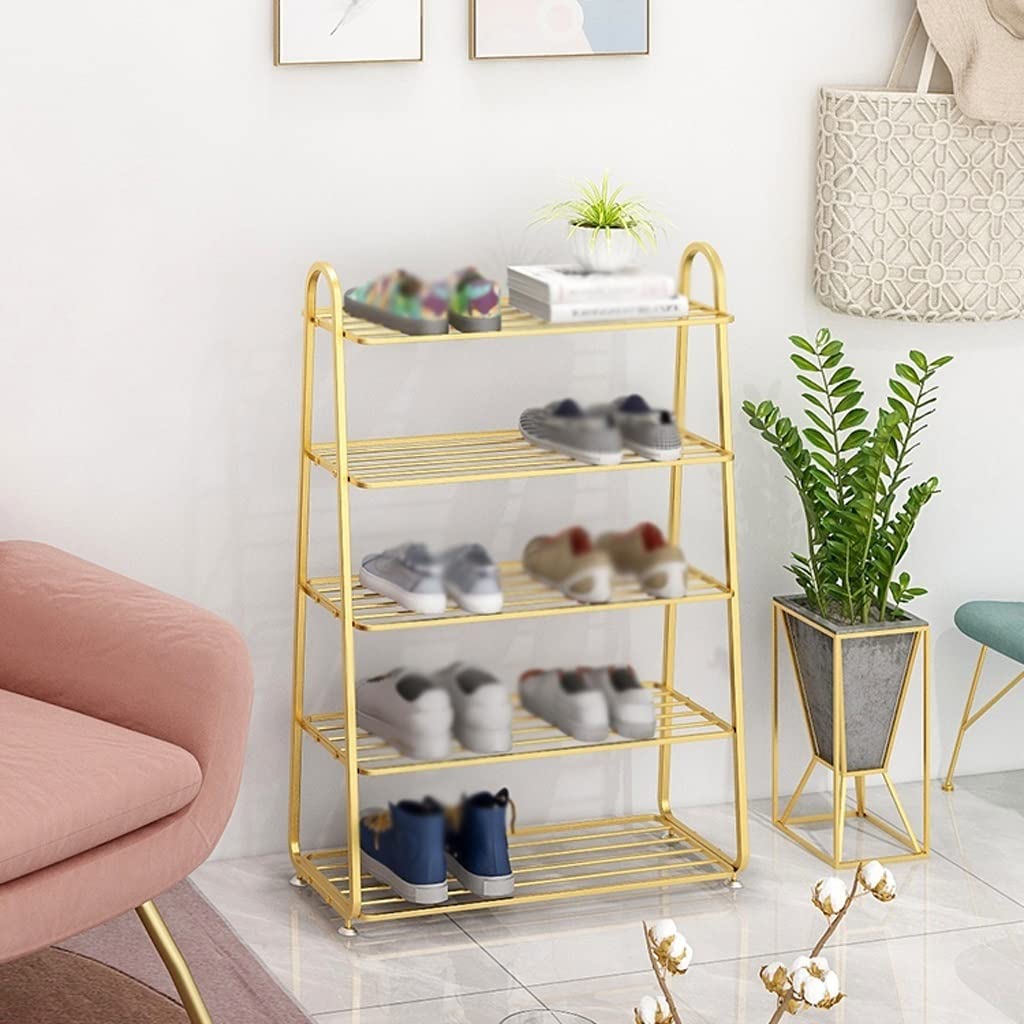 Stojak na buty Stojak na buty 5-piętrowy Stojak na buty metalowy Stojak na buty Salon Biuro Korytarz Kuchnia Organizacja Półka Stojak na buty Organizer na buty Uchwyt na buty To pursue happiness