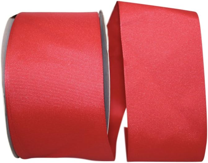 Reliant Ribbon 5200-065-40K Grosgrain Texture Ribbon, 3 Inch X 50 Yards, Red