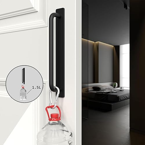 Miniatura 3 de homdiy Paquete de 2 manijas adhesivas de gabinete para manijas de puerta, tiradores de cajón autoadhesivos, sin taladrar, tiradores de gabinete