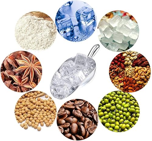 Miniatura 3 de Cuchara para cubitos de hielo pala de aleación de aluminio cucharas de utilidad de cocina cuchara de hielo para máquina de hielo congelador granos