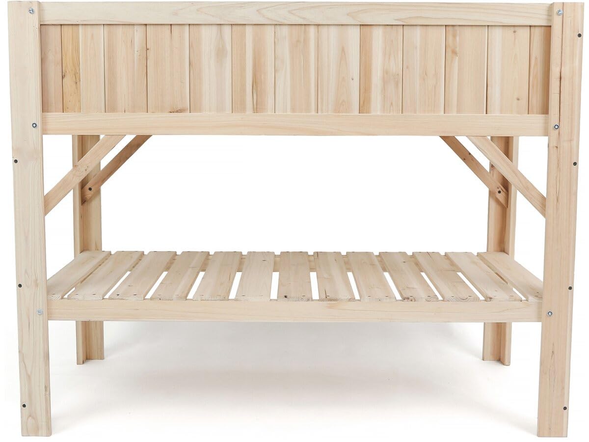 Carré potager en bois sur pieds "Magnolia" - 115 x 57 x 90 cm - Beige