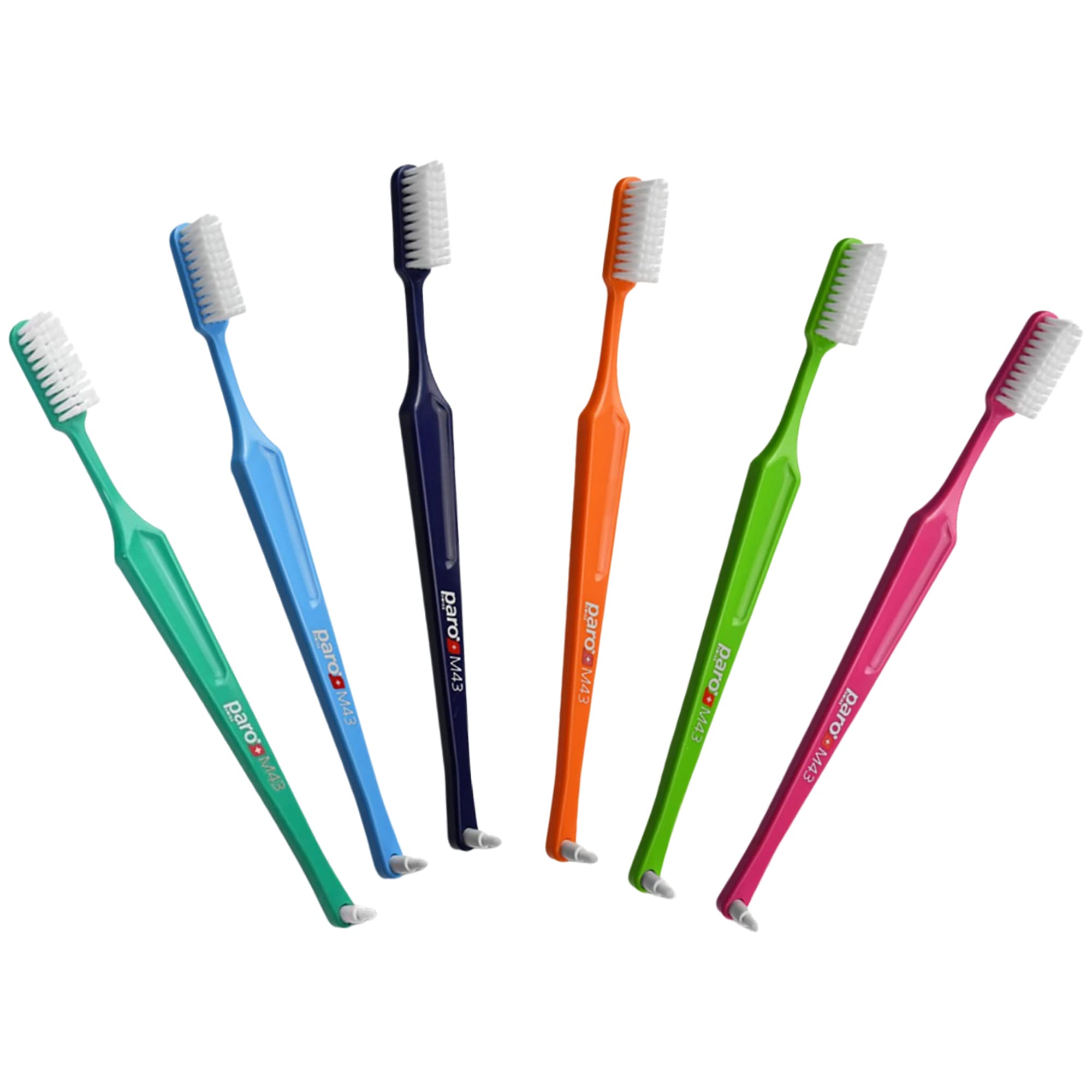 Paro M43 Toothbrush 708 Compact Brush Head with Medium Bristles and Exchangeable Inter Space F 4 Rows 43
