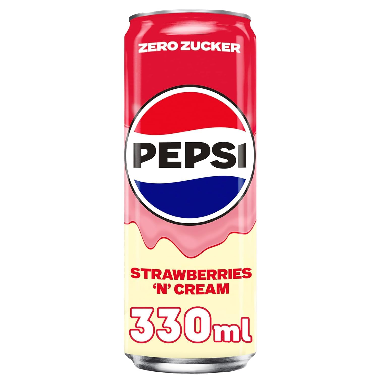 Pepsi Zero Fußball Multipack – 24x 330ml Dosen (12x Pepsi Zero, 4x Sugar free Mango, 4x Strawberry & Cream, 4x Vanilla & Cream), Zuckerfrei, Erfrischungsgetränk ohne Zucker, Fan Bundle