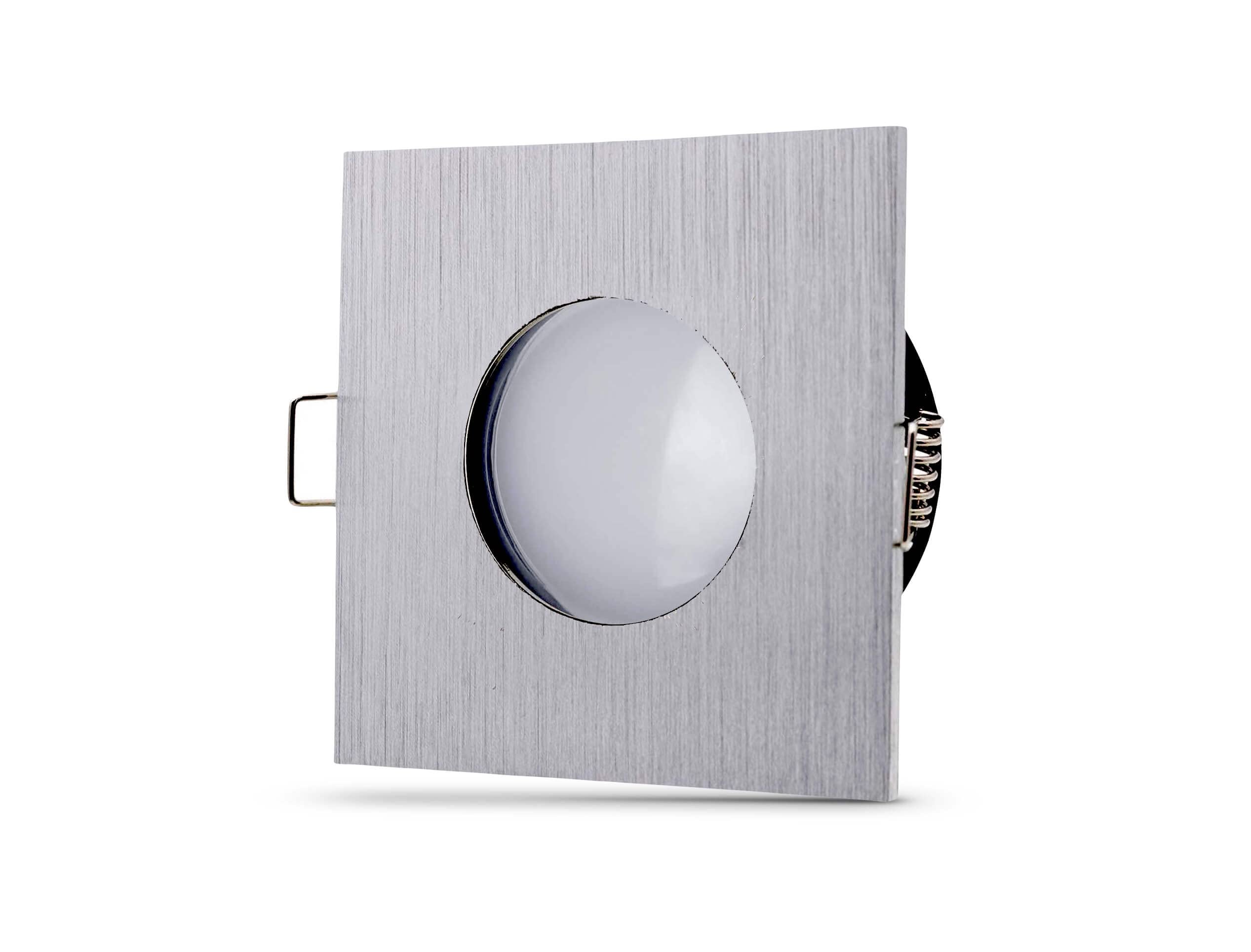 lambado® LED Spots Flach für Badezimmer IP65 in Alu Gebürstet - Moderne Deckenstrahler/Einbaustrahler für Außen inkl. 230V 5W Strahler neutralweiß dimmbar - Hell & Sparsam