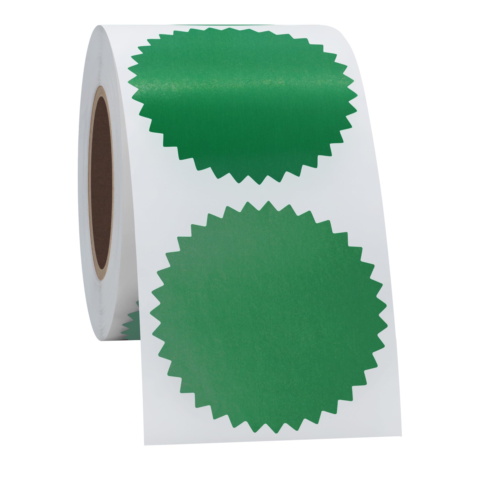 2" Certificate Paper Reward Stickers Embossing Labels with Serrated Edge 300 Stickers, Bright Foil Paper, Green