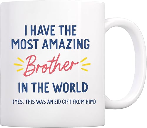 Taza con texto en inglés "I Have The Most Amazing Brother In The World", regalo para amigos, taza para hermano del alma disponible en Yaxa Guatemala