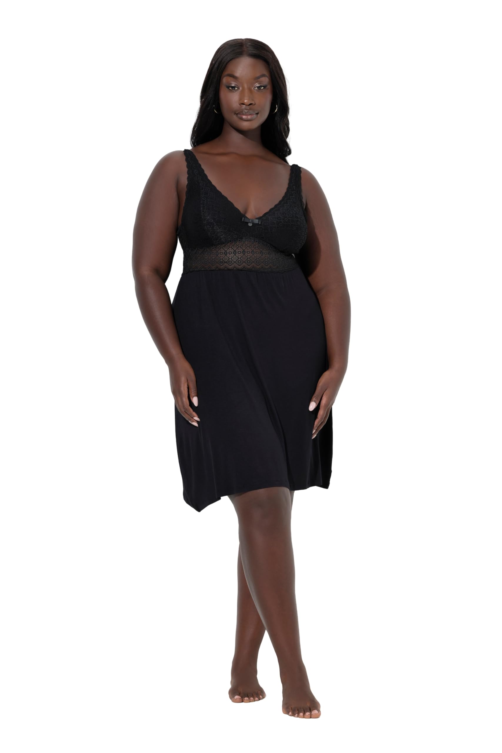 Ulla Popken TruYou by Damen große Größen Übergrößen Plus Size TruYou by Negligé, Spitze, blickdichte Büste, ärmellos 846193