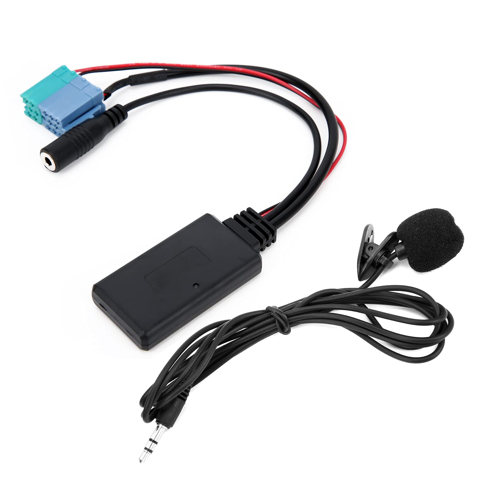 Akozon Mikrofonadapter, DC 12V Automikrofonadapter Bluetooth 5.0 Auto Auxiliary Audiokabel Ersatz für Grande Punto