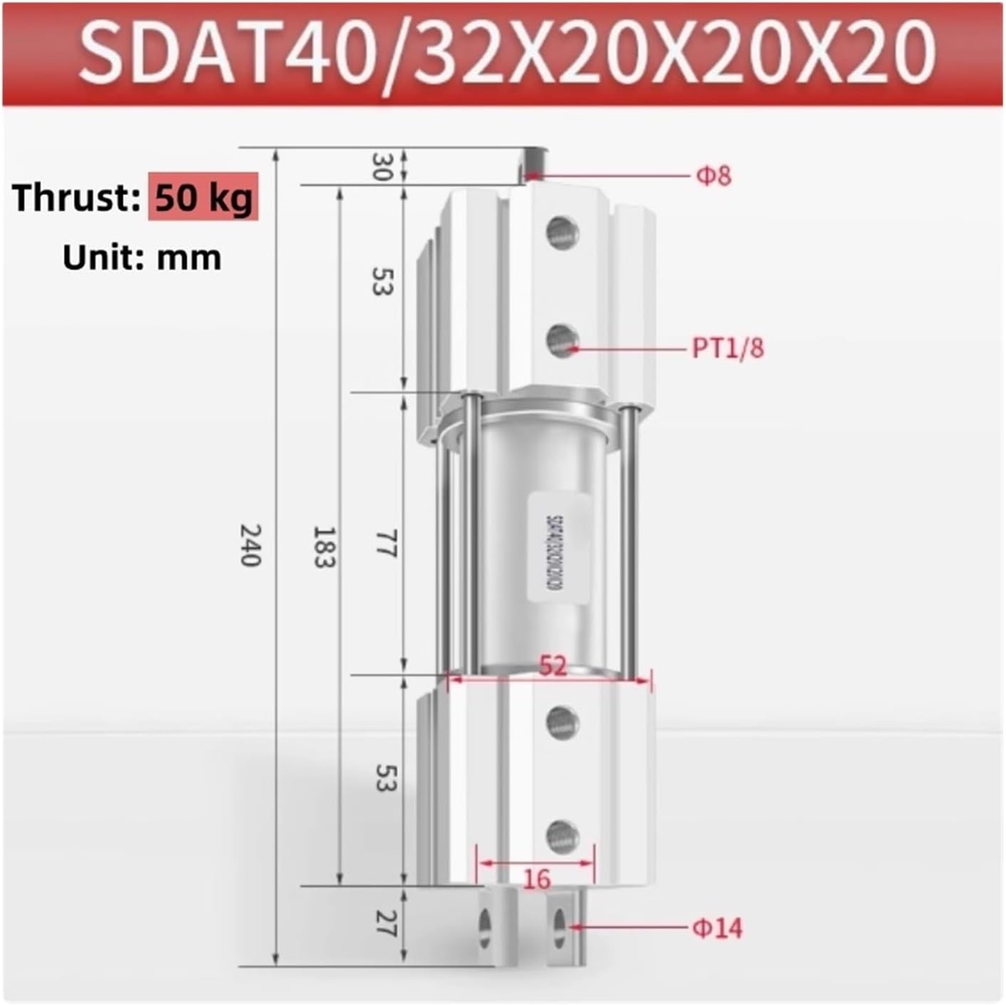 SDAT40/32X20X20X20,SDAT40/32X30X30X30,SDAT50/40X30X30X30,SDAT50/40X40X40X40 Electronic Scale Cylinder(SDAT40 32X20X20X20)