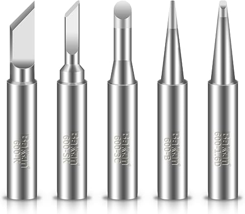 5 puntas de soldador serie 600M, puntas de soldadura duraderas sin plomo compatibles con estación de soldadura BK90