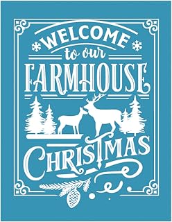 COOLHOOD Christmas Silk Screen Printing Stencil Holiday Chalk Transfers Mesh Stencil Reusable Self-Adhesive Screen Printing Stencils for DIY