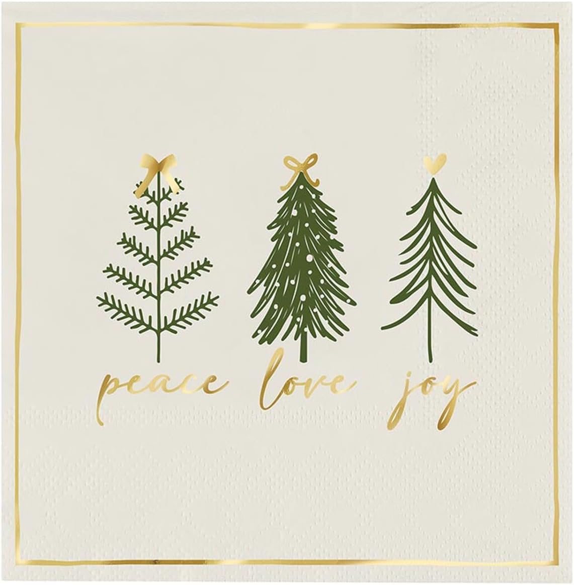 Santa Barbara Design Studio Christmas Napkin - Pack of 20 Decorative Disposable Paper Holiday Napkins, 5" x 5" Cocktail Size, Gold Foil Jingle Bells