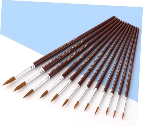 Miniatura 5 de EXCEART Juego de 12 piezas de cepillos para el cabello, suministros de limpieza, juego de pinceles de pintura al óleo, pinceles de pintura, pincel